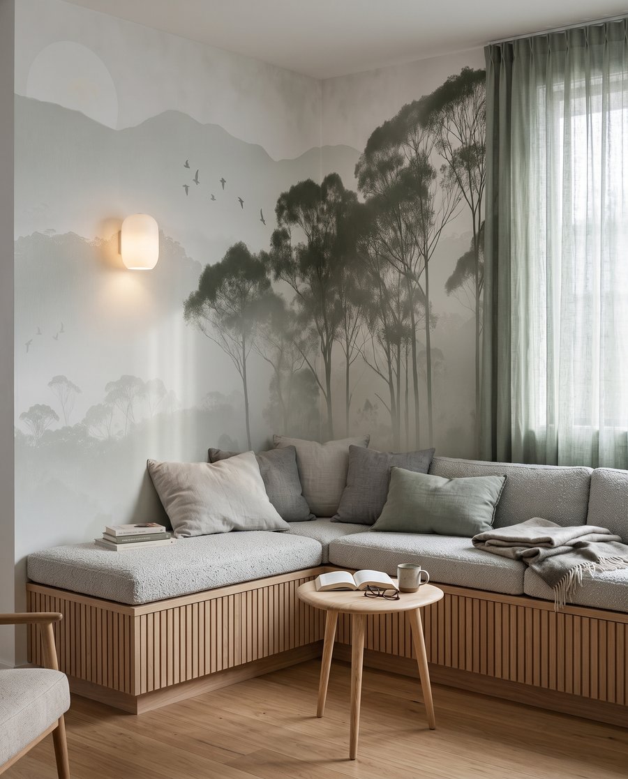 Alberi sul crinale nebbioso — ambiente 3