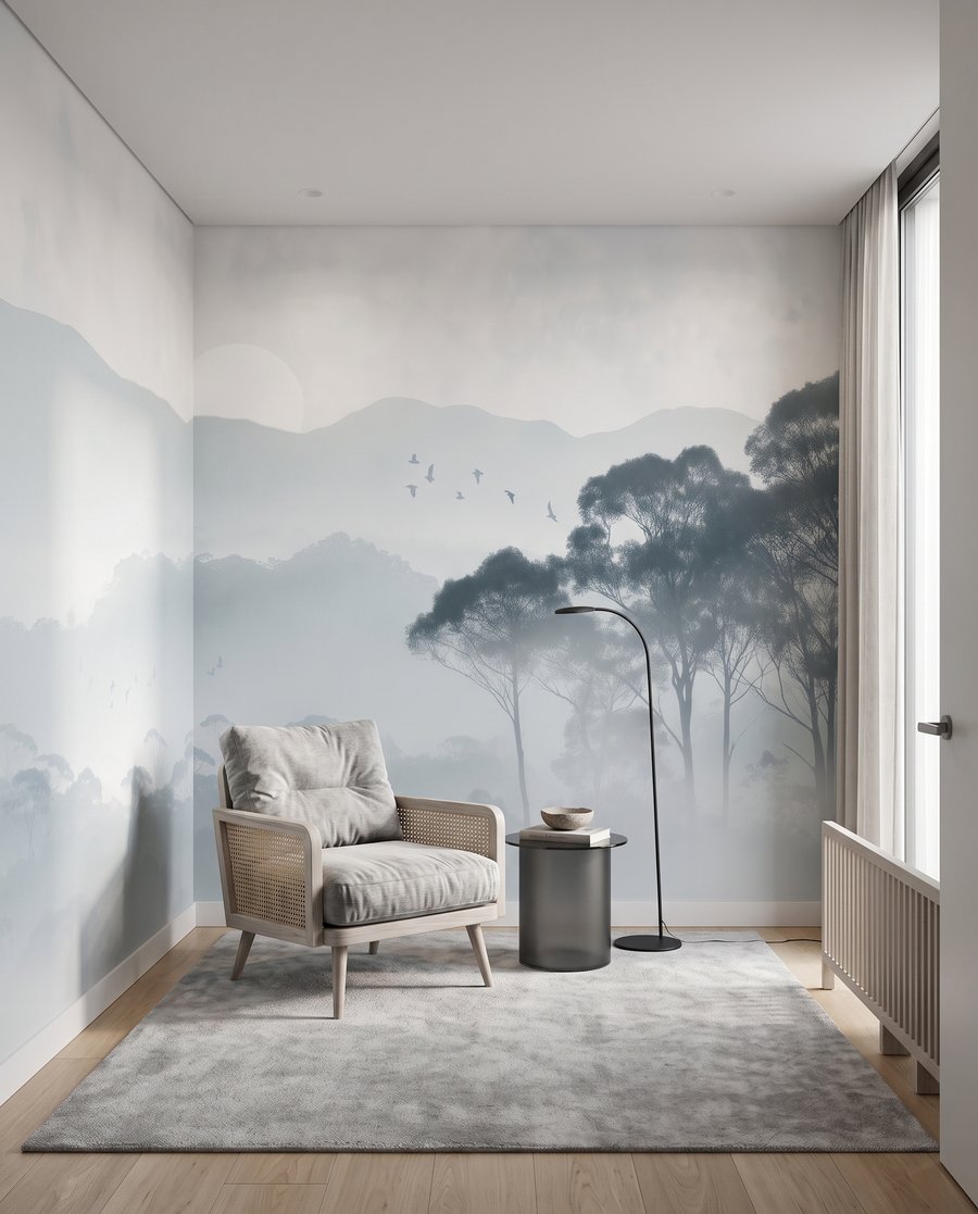 Alberi sul crinale nebbioso — ambiente 1