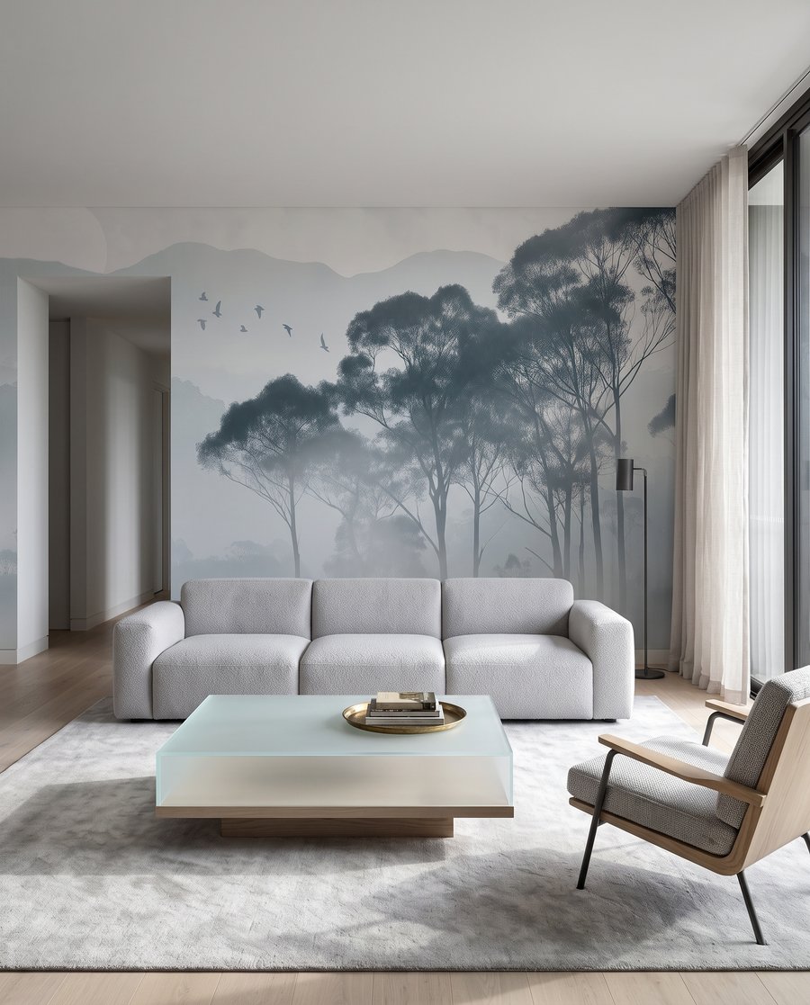 Alberi sul crinale nebbioso — ambiente 3