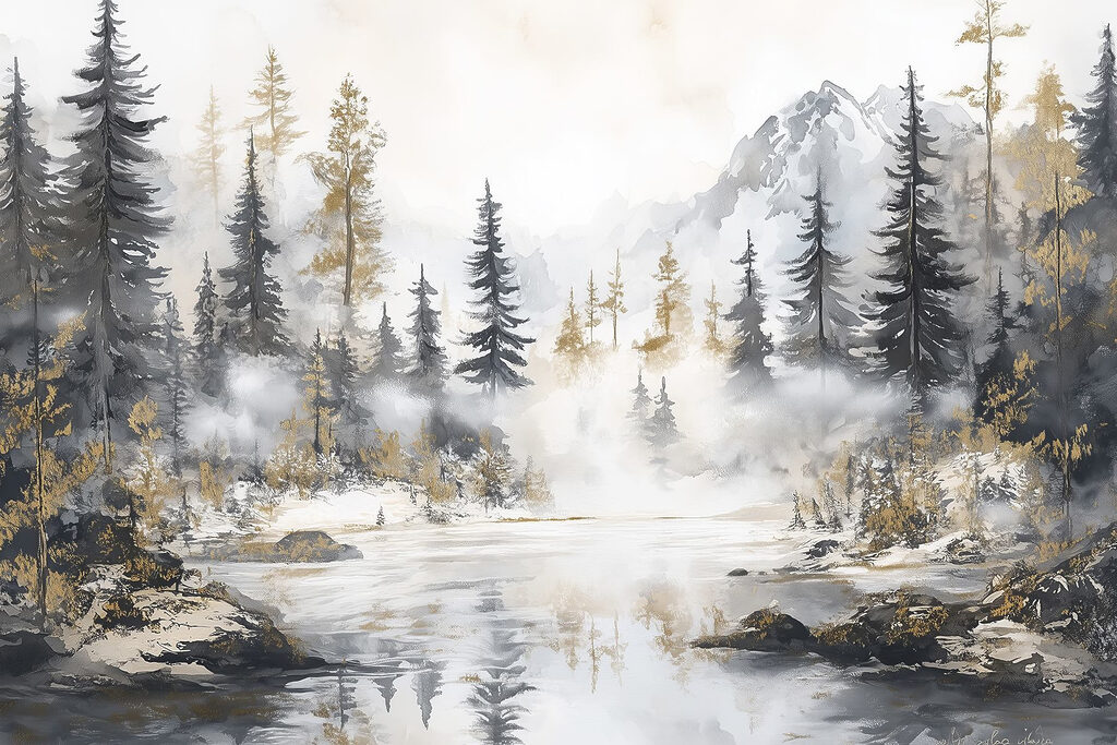 Lago nella nebbia — design completo