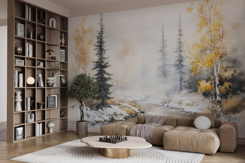 Ruscello tra alberi gialli — ambiente 3
