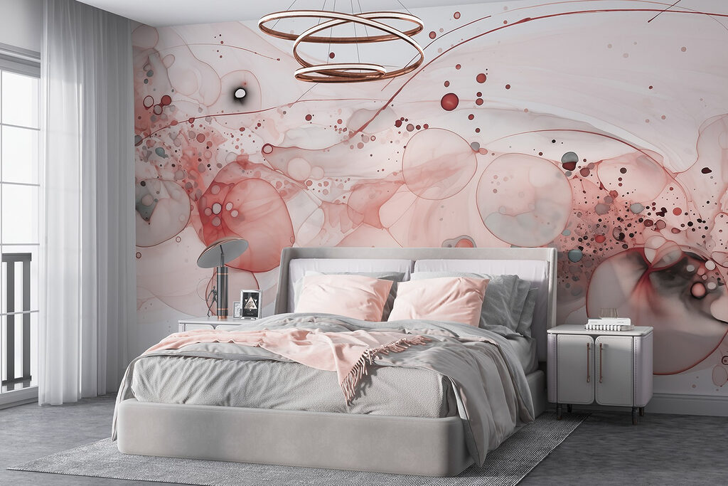 Cerchi colorati con spruzzi in un ambiente