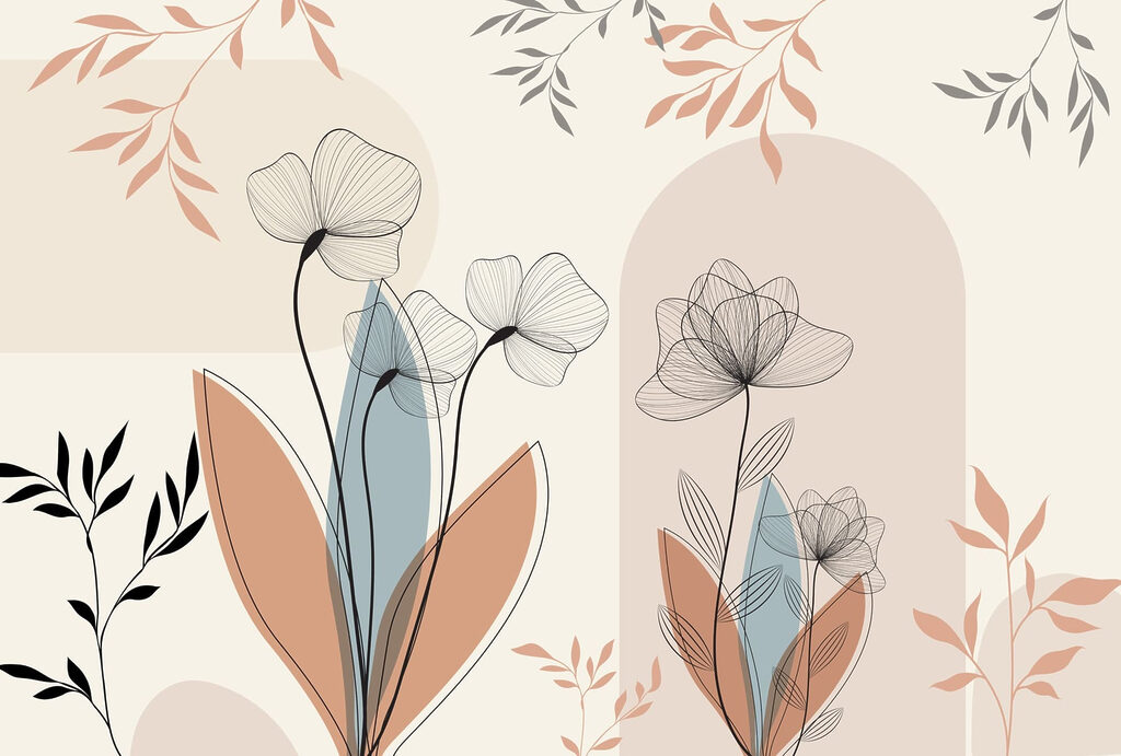 Linee di fiori morbide — design completo