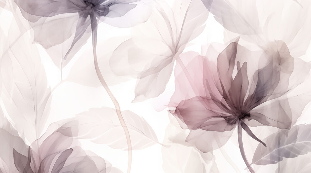 Fiori in veli malva — design completo