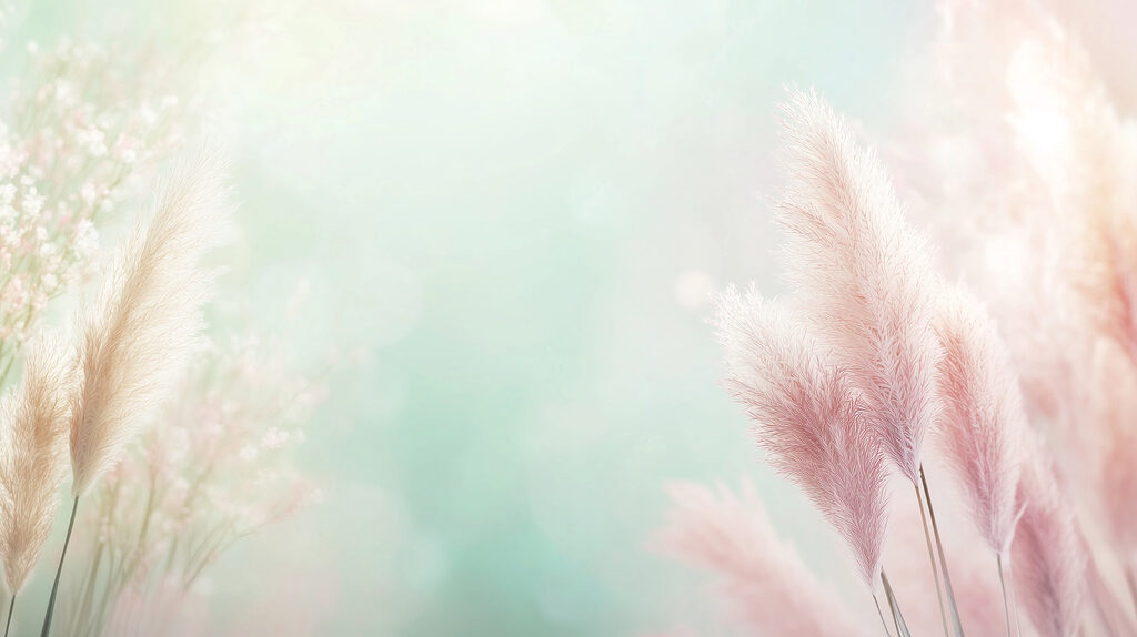 Pennacchi rosa su verde — design completo