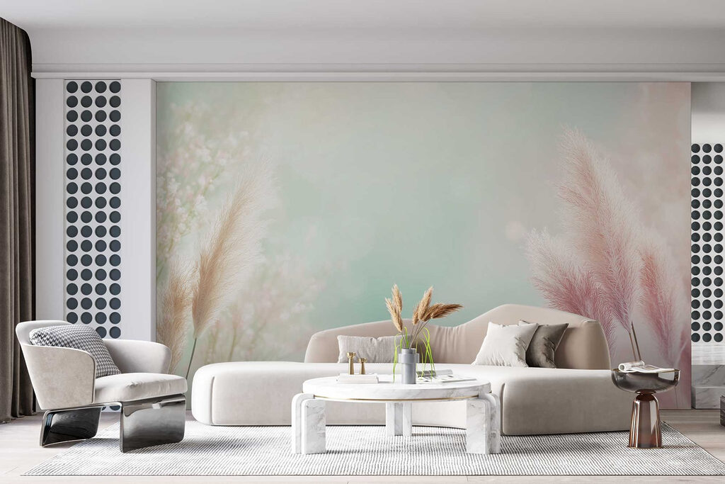 Pennacchi rosa su verde — ambiente 1