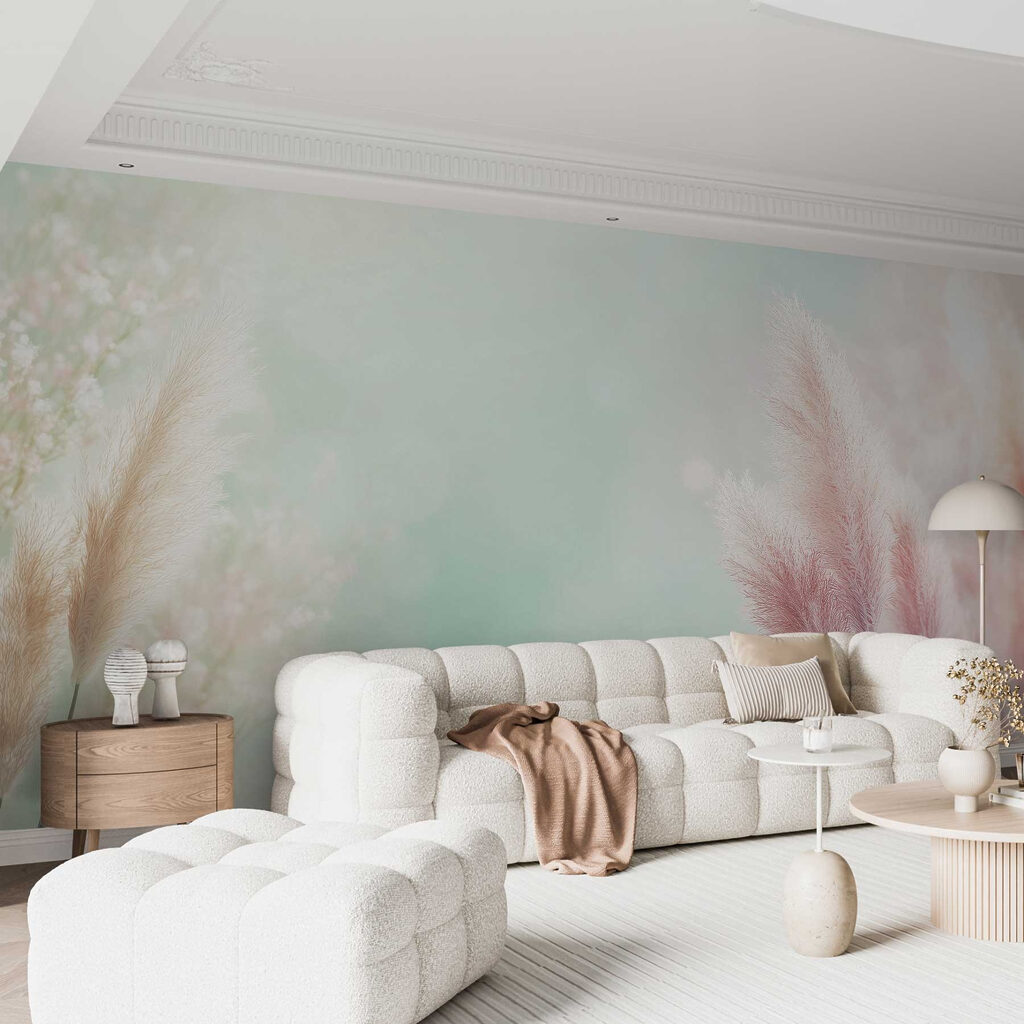 Pennacchi rosa su verde — ambiente 2