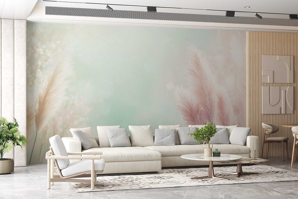 Pennacchi rosa su verde — ambiente 4
