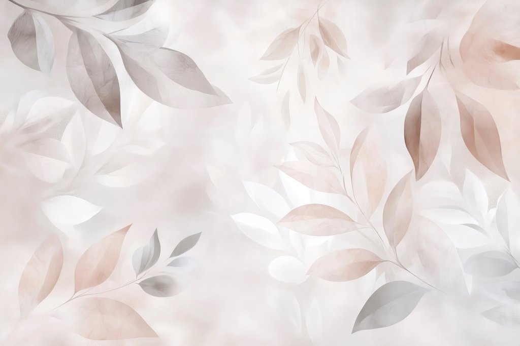 Foglie rosa e grigie — design completo
