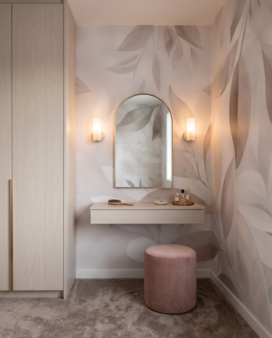 Foglie rosa e grigie — ambiente 3