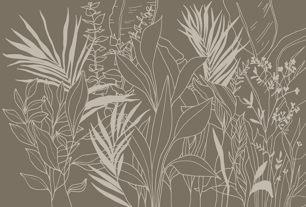 Foglie tropicali a tratto — design completo