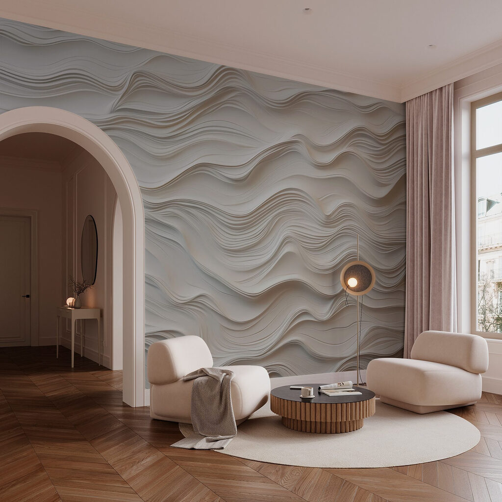 Onde di linee bianche in un ambiente