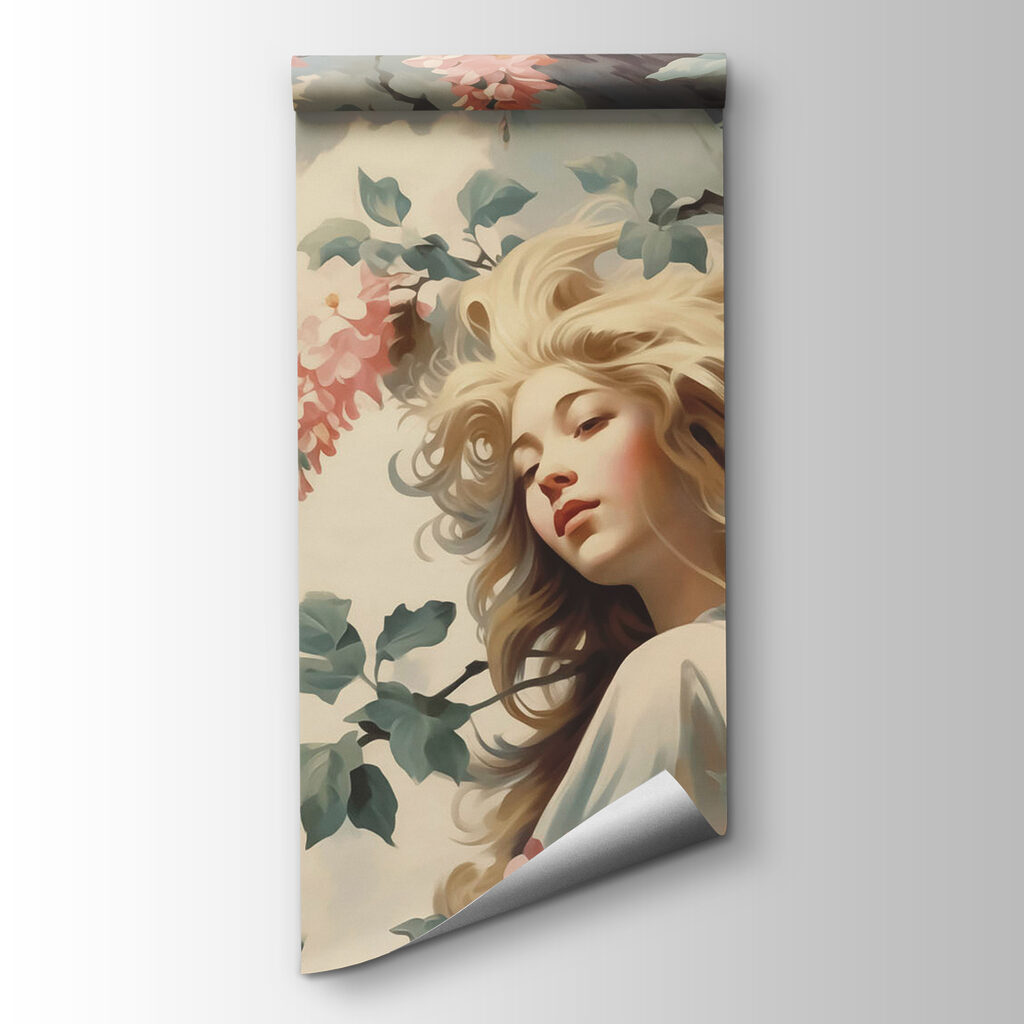 Donna sotto fiori pendenti — vista del prodotto