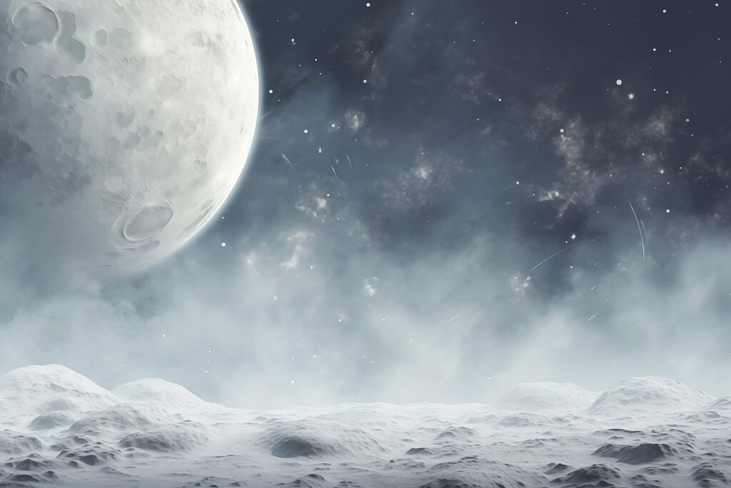 Luna sopra la neve — design completo