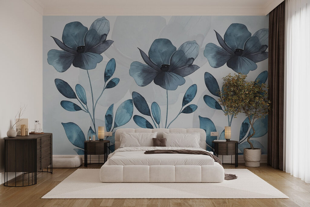 Blu tra foglie ovali — ambiente 1