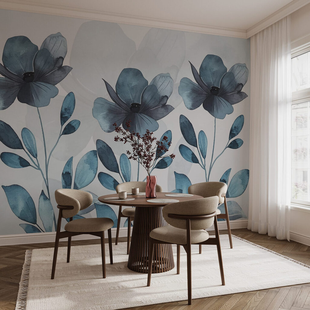 Blu tra foglie ovali — ambiente 2