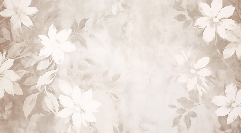 Fiori bianchi su beige — design completo
