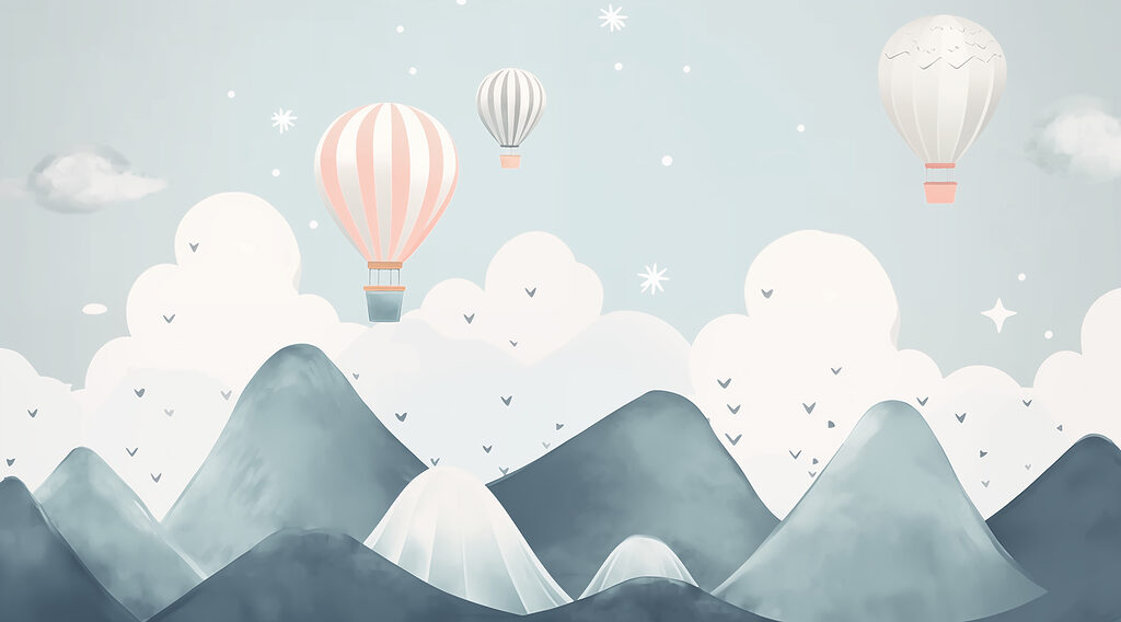 Mongolfiere sopra le cime — design completo