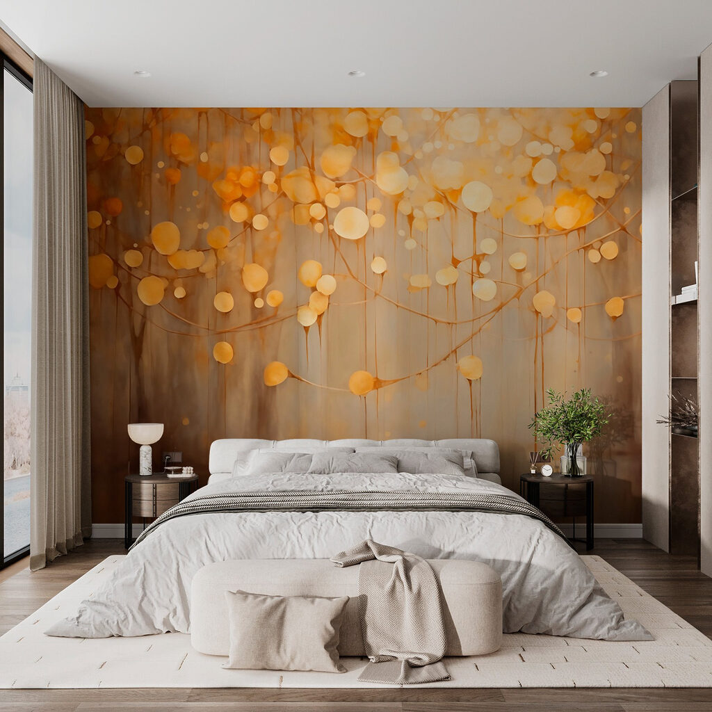 Sfere dorate tra alberi — ambiente 2