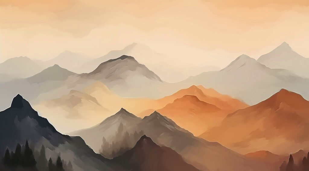 Montagne al tramonto — design completo