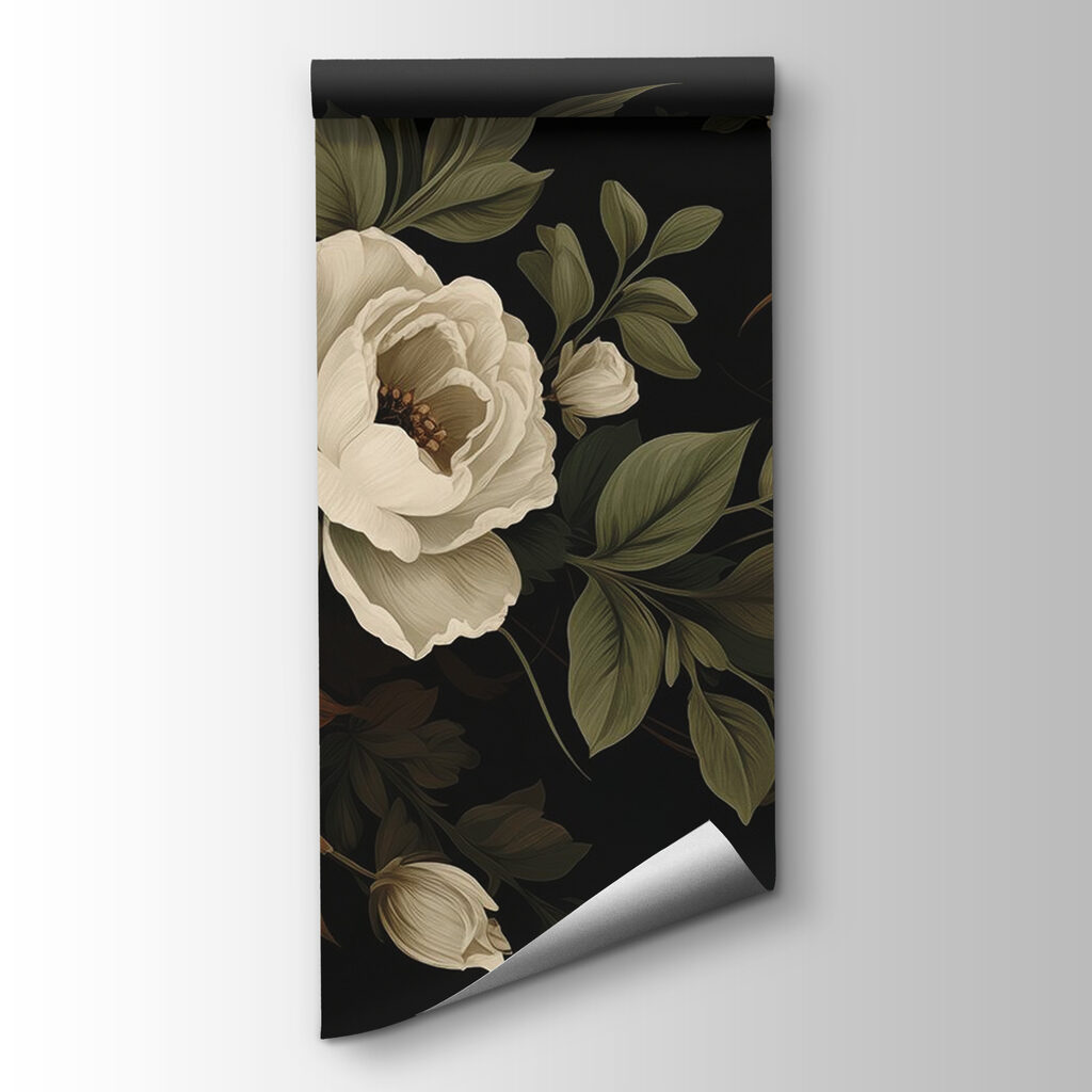 Fiori antichi su nero — vista del prodotto