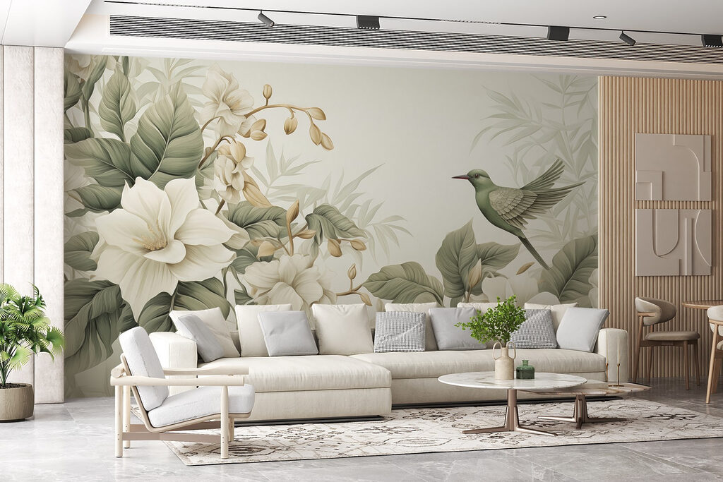 Colibrì tra fiori bianchi — ambiente 3