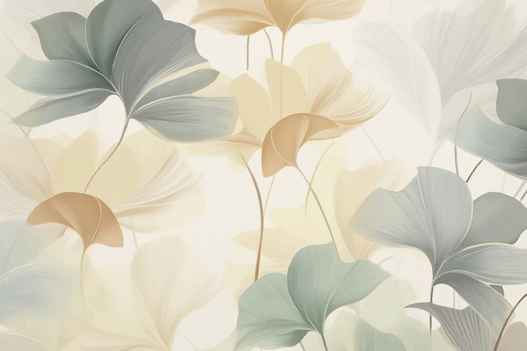 Foglie tonde giallo pastello — design completo