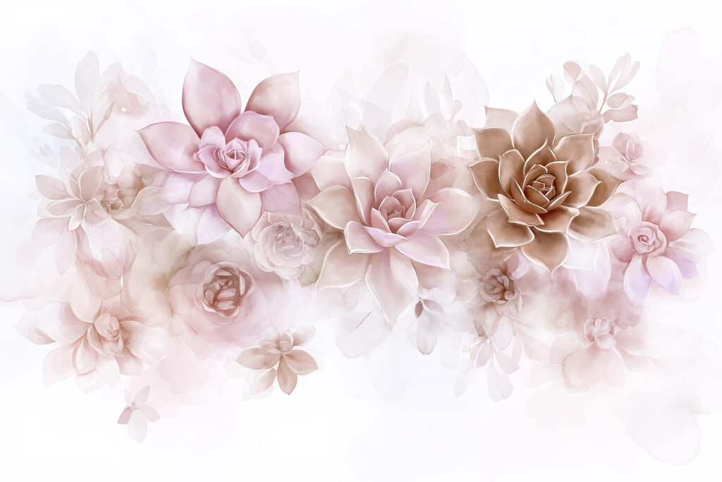 Fiori rosa a rosetta — design completo