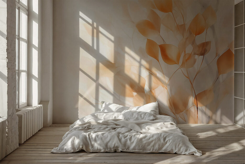 Foglie ocra controluce — ambiente 1