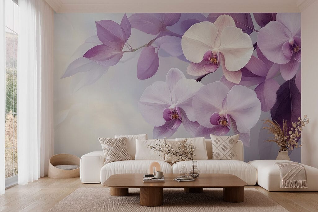 Orchidea tra foglie viola — ambiente 4