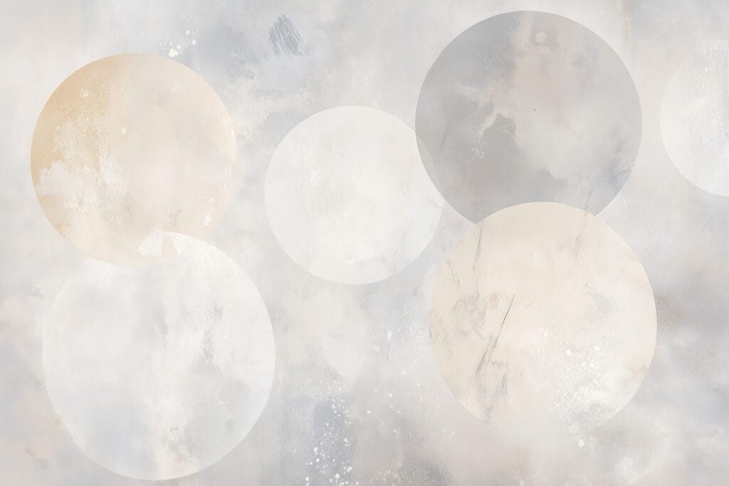 Cerchi morbidi su grigio — design completo