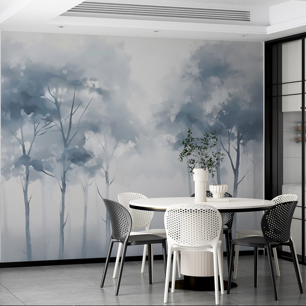 Alberi blu nella nebbia — ambiente 2