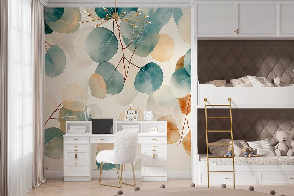 Foglie tonde ad acquerello — ambiente 5