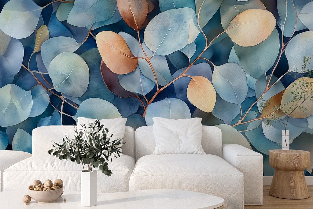 Foglie blu e ocra — ambiente 2