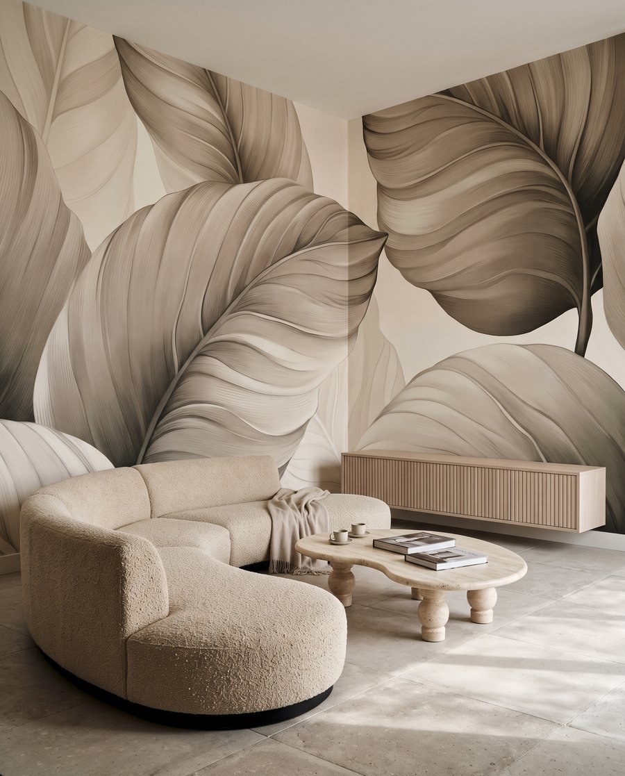 Foglie chiare con nervature — ambiente 1