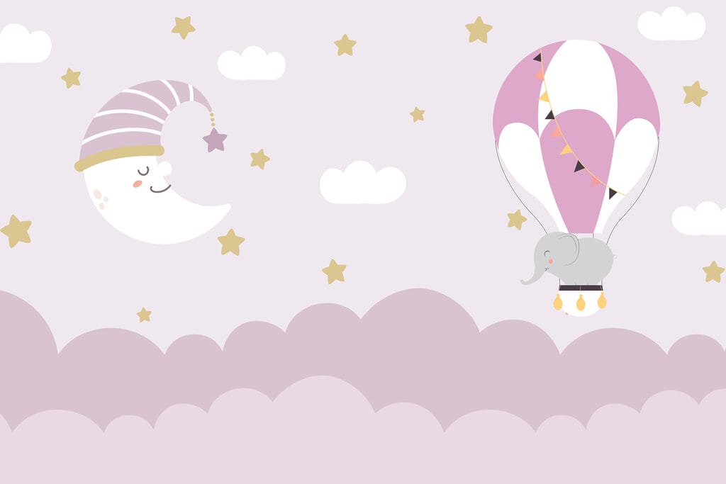 Elefantino in mongolfiera — design completo