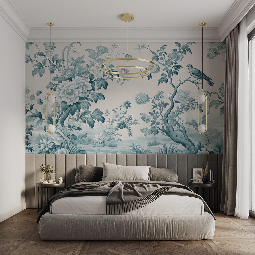 Uccelli blu e fiori — ambiente 2