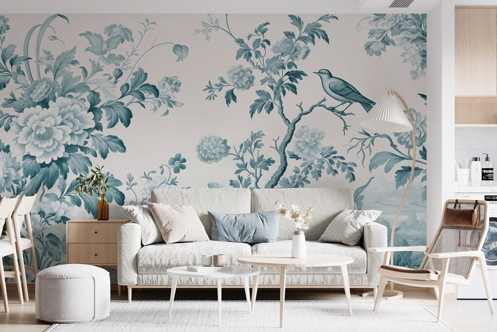Uccelli blu e fiori — ambiente 3