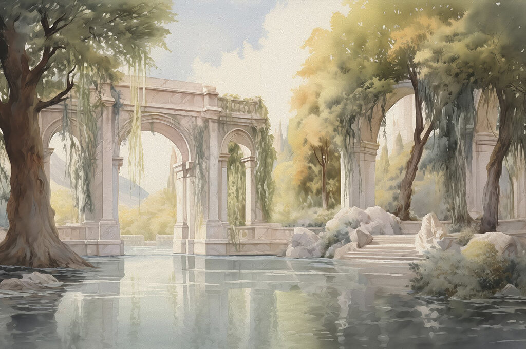 Archi tra gli alberi — design completo