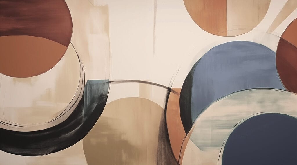 Cerchi colorati su bande — design completo