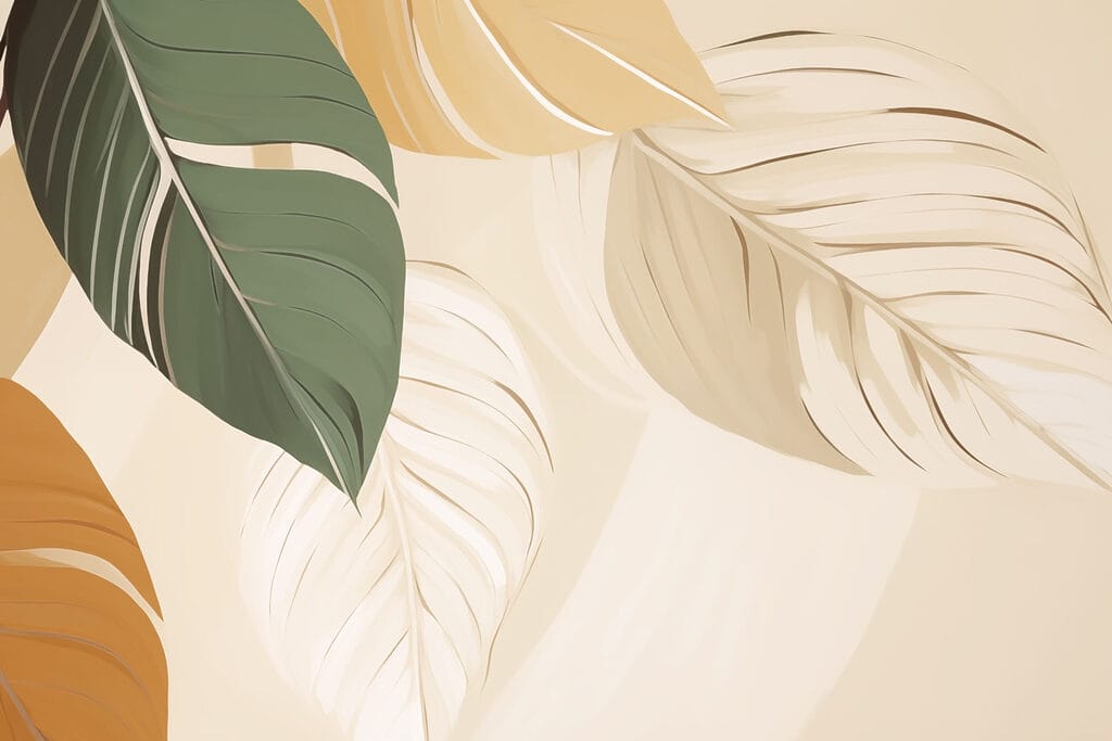 Grandi foglie color ocra — design completo