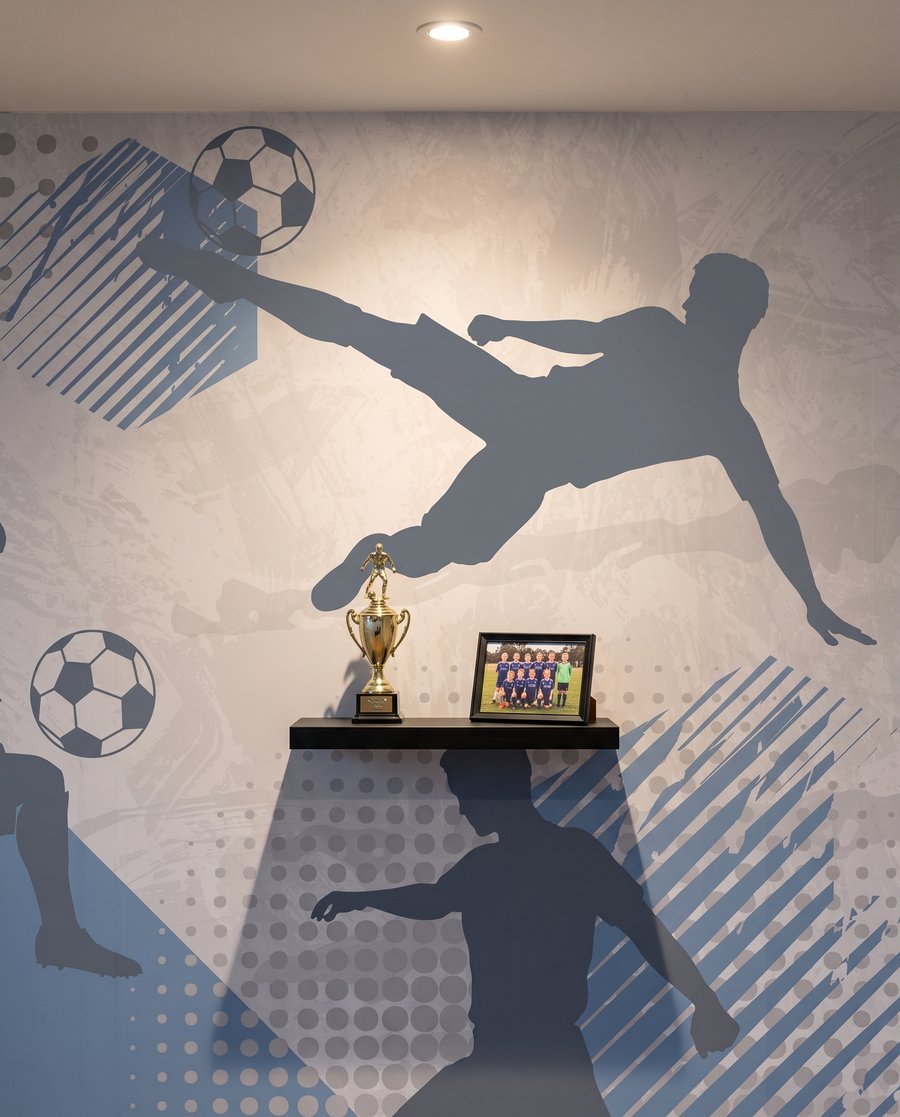 Calciatori in movimento — dettaglio
