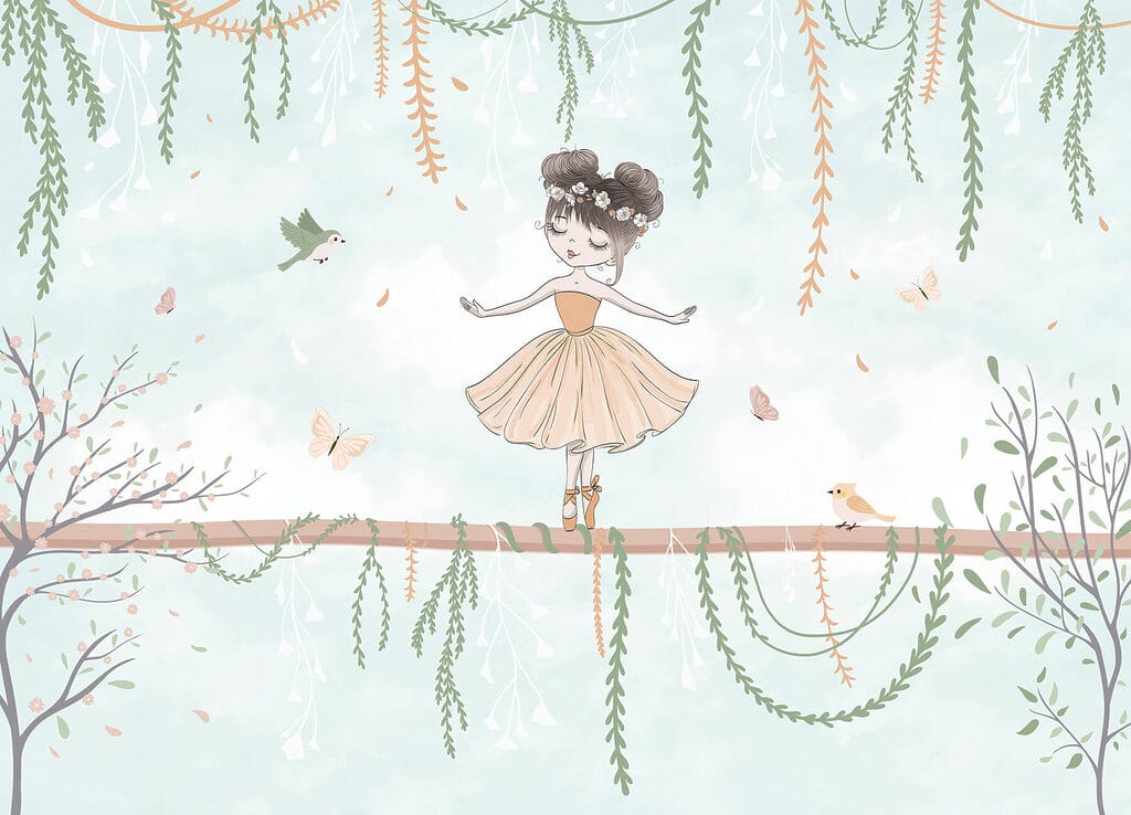 Ballerina su un ramo — design completo
