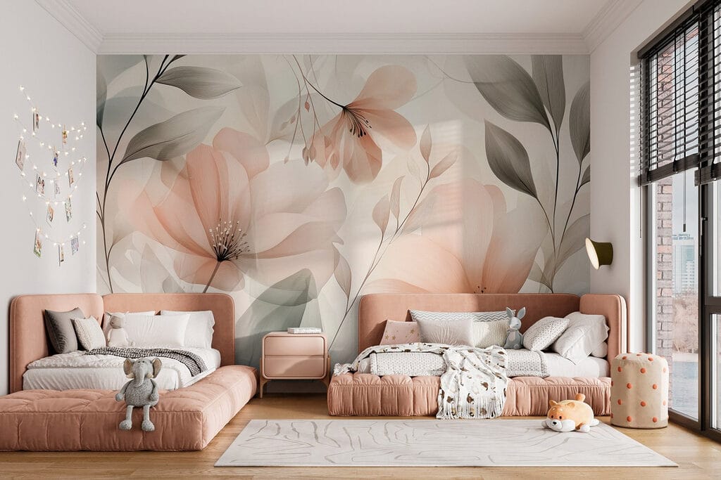 Fiori pesca tra foglie — ambiente 7