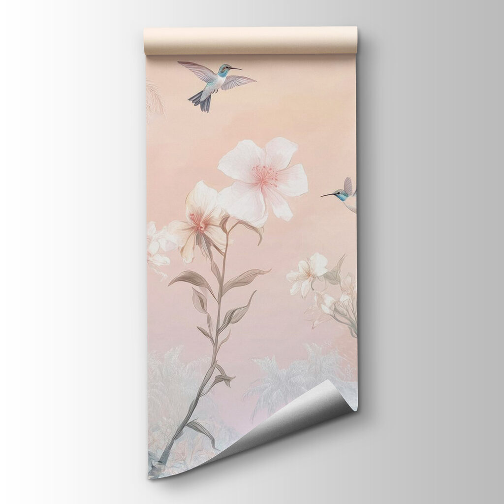 Uccelli sopra palme rosa — vista del prodotto