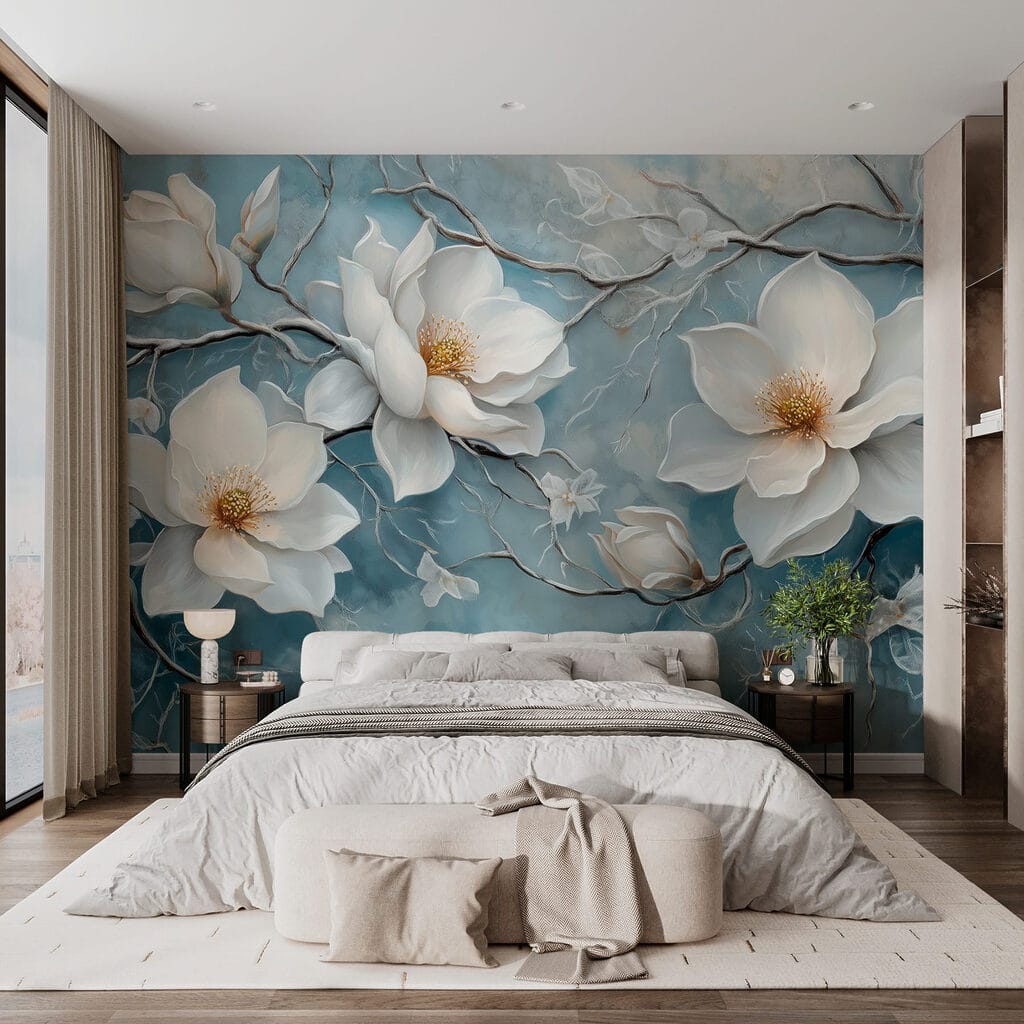 Magnolia su blu sbiadito — ambiente 1