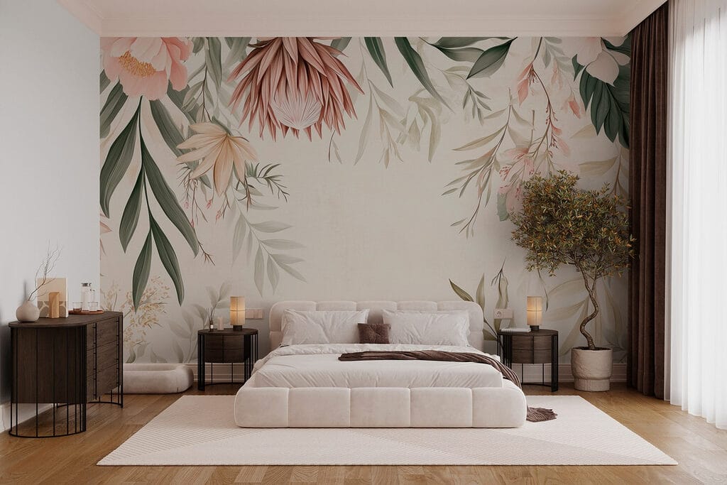 Fiori pendenti su bianco — ambiente 3