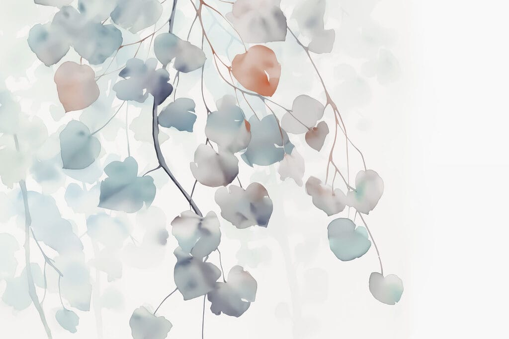 Foglie tonde sui rami — design completo