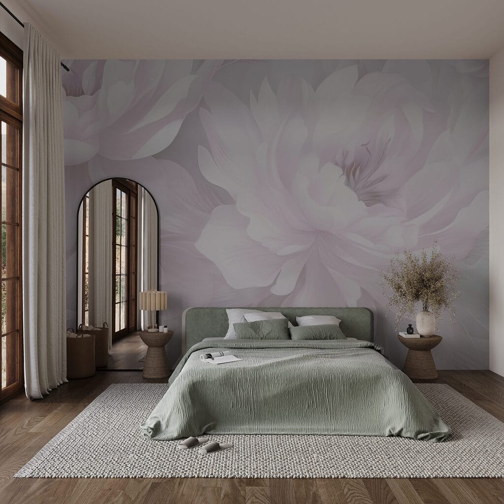 Petali di peonia in un ambiente