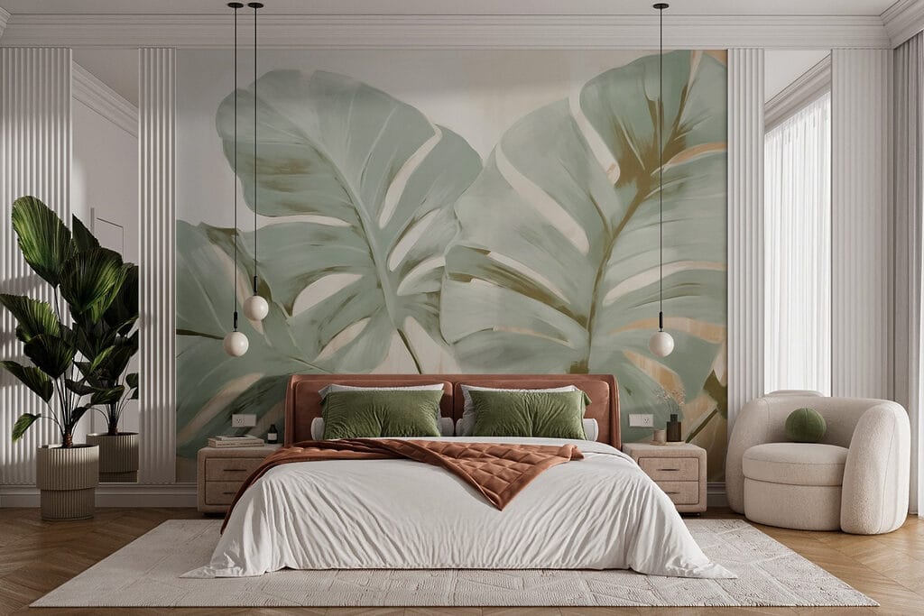 Monstera verde dipinta — ambiente 1